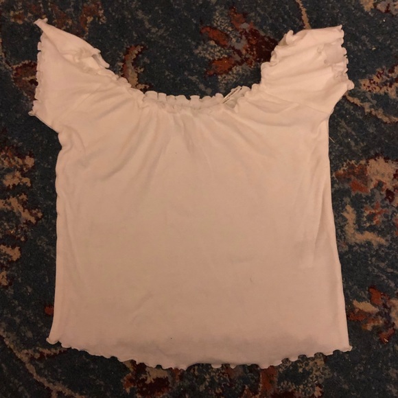 White Off The Shoulder Crop Top NWOT - Picture 4 of 5